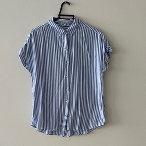 beachlunchlounge Blue and White Striped Button Down Shirt